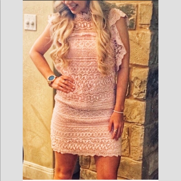 Pretty in Pink Lace Boutique Dress - Picture 2 of 5